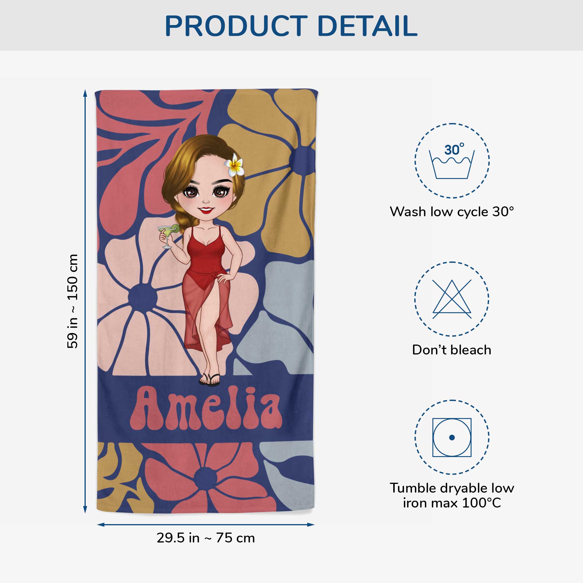 5187BUS3 custom beach towels summer holiday gifts for her 5187BKGAA