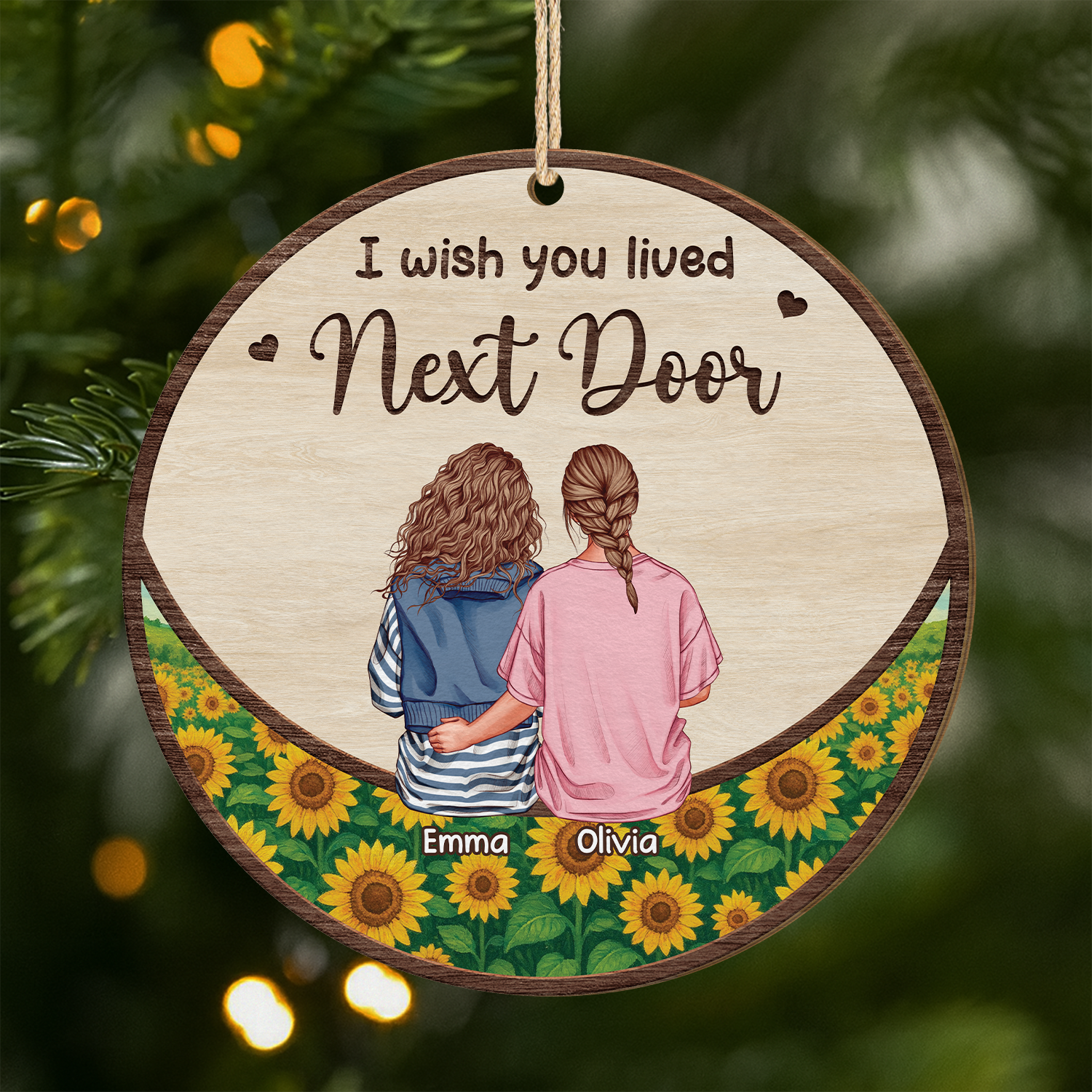 5198OUS1 personalized 1 layered wood ornaments xmas gifts for female friends 5198O3ZZF
