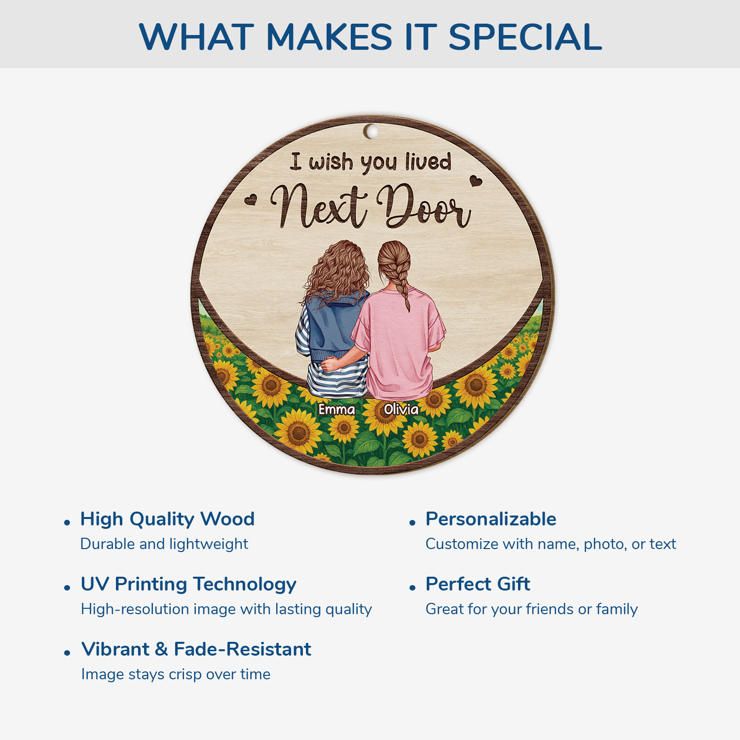 5198OUS4 personalized 1 layered wood ornaments xmas gifts for female friends 5198O3ZZF