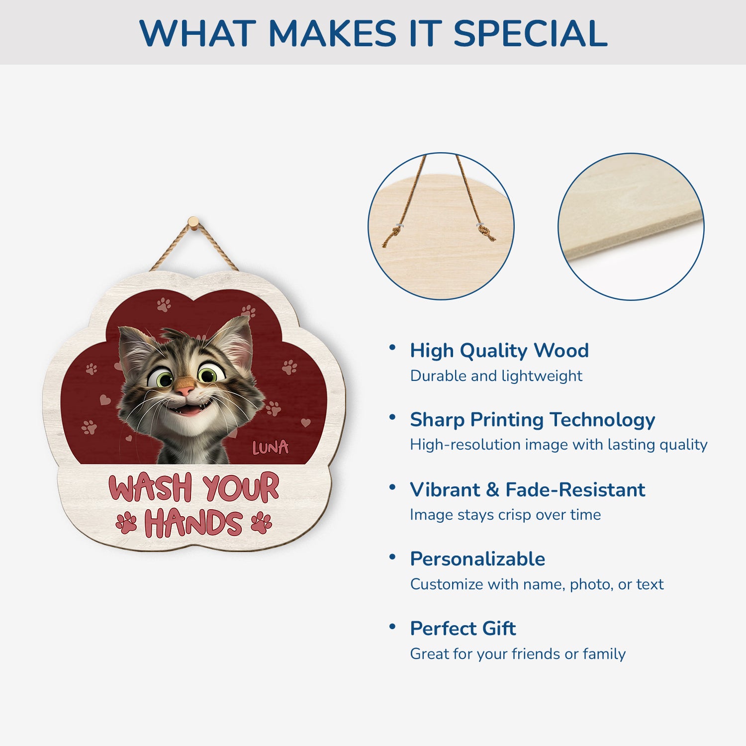 5214QUS4 custom gifts for cat lovers wash your paws wood signs  5214QK6ND