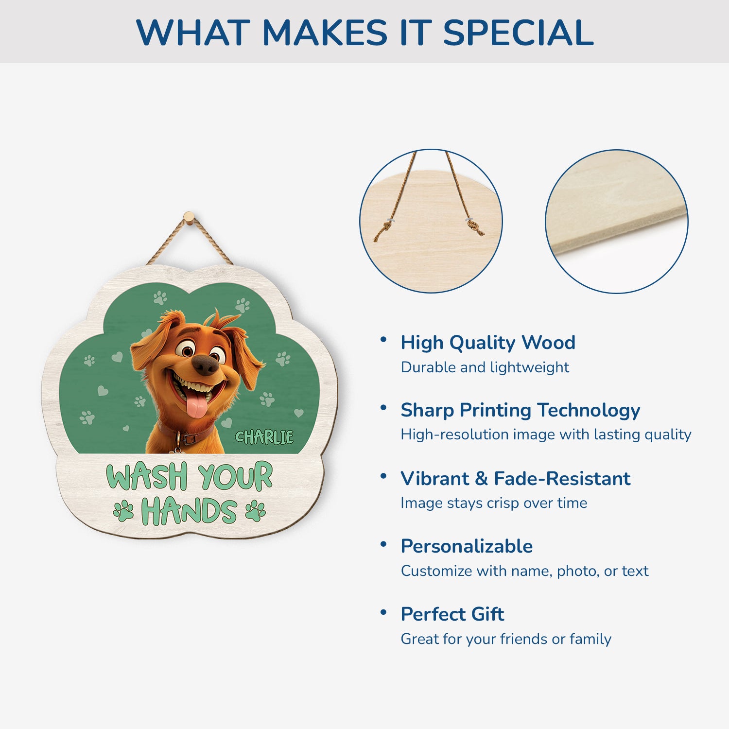 5214QUS4 custom gifts for dog lovers wash your paws wood signs  5214QK6NC