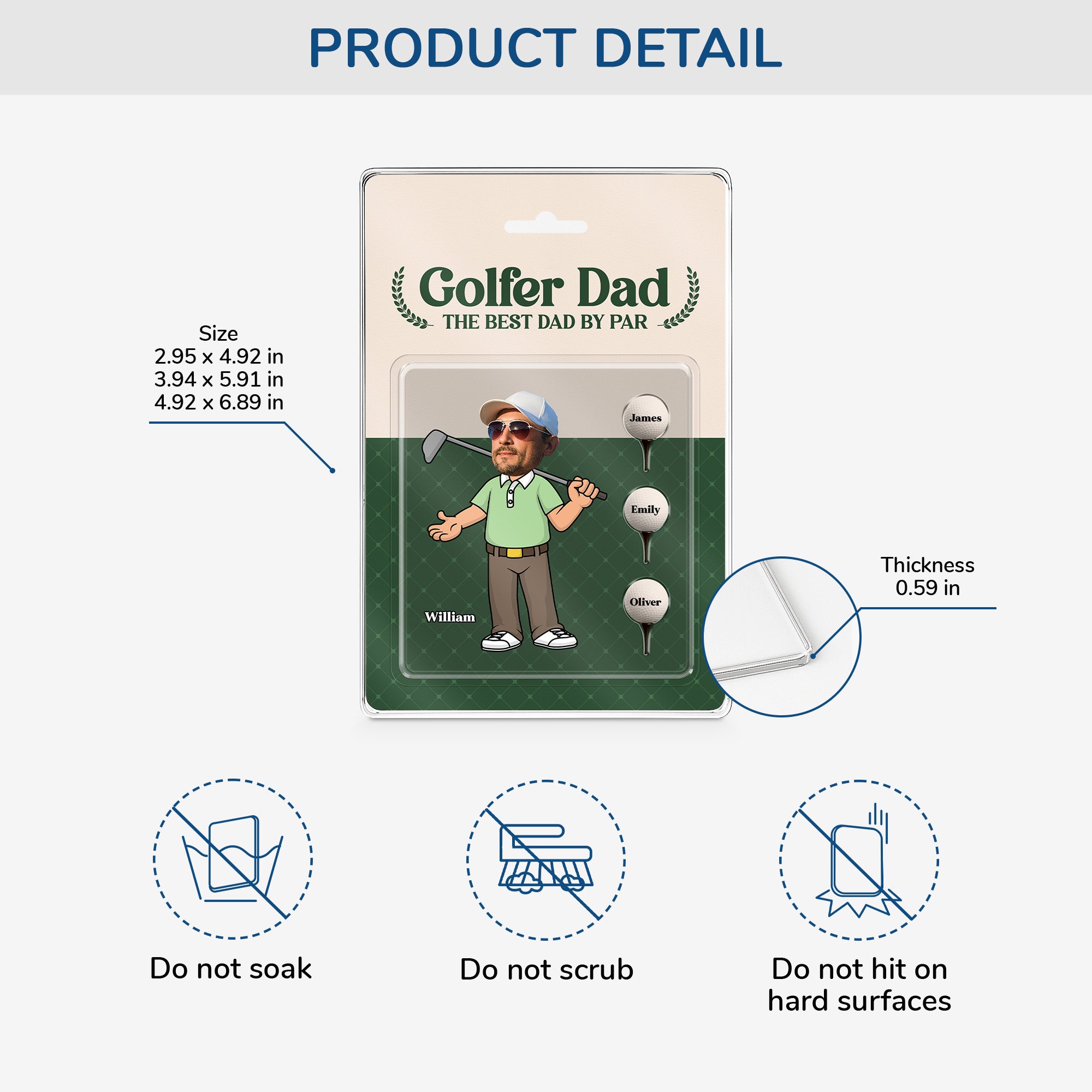 5217RUS3 personalized golf gifts for dad_ best dad by par acrylic plaque 5217R3MMB