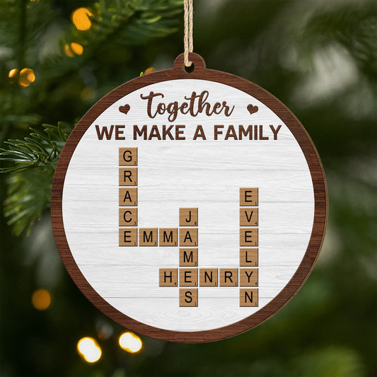 5220OUS1 custom 1 layered wooden xmas ornaments family crossword gifts 5220O3LMI