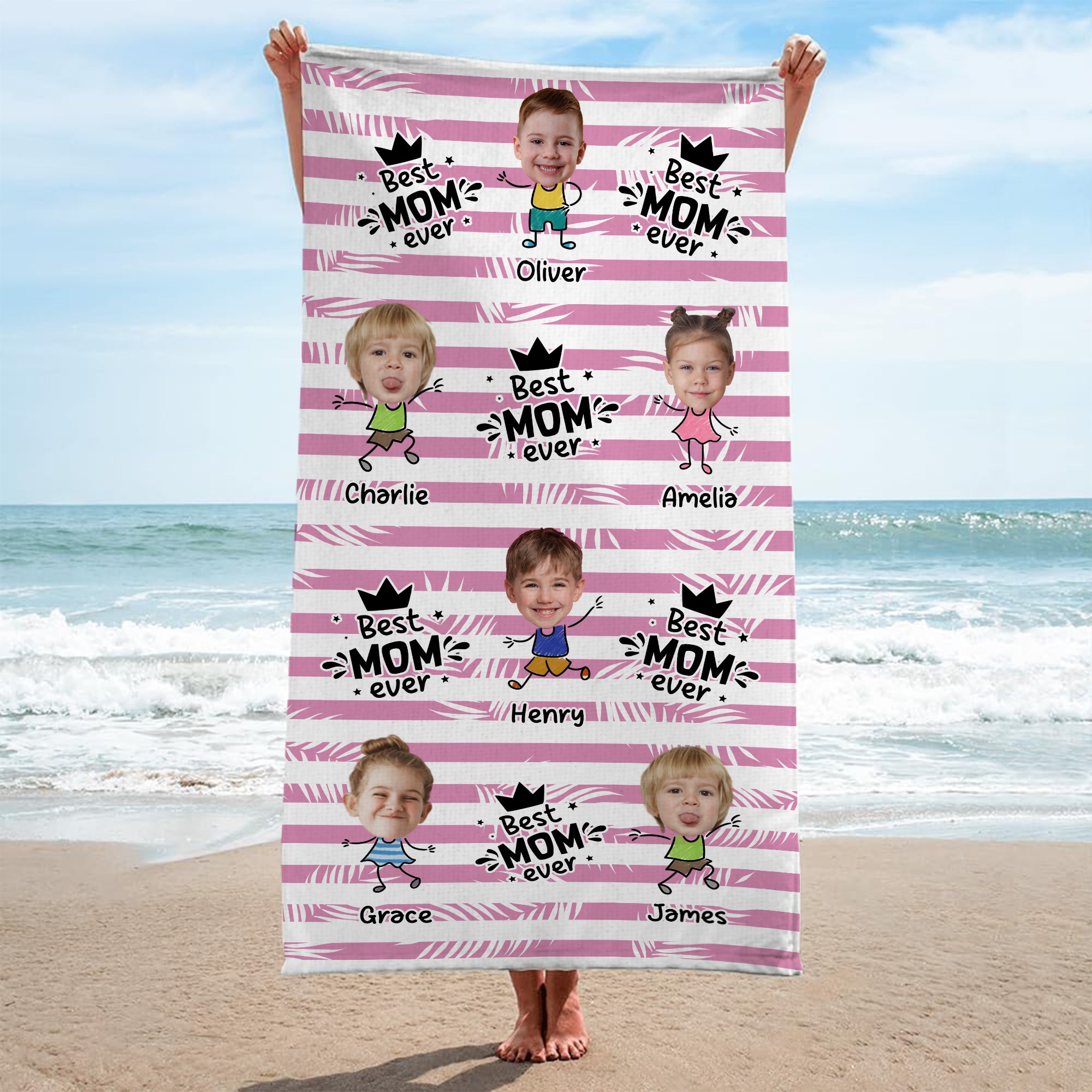 5228BUS2 personalized beach towels with faces best dad ever gifts 5228B8MNB