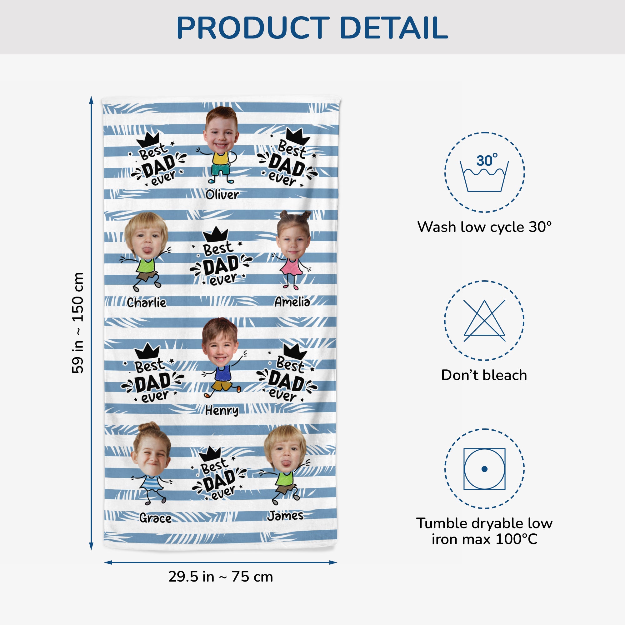 5228BUS3 personalized beach towels with faces best dad ever gifts 5228B8MNB