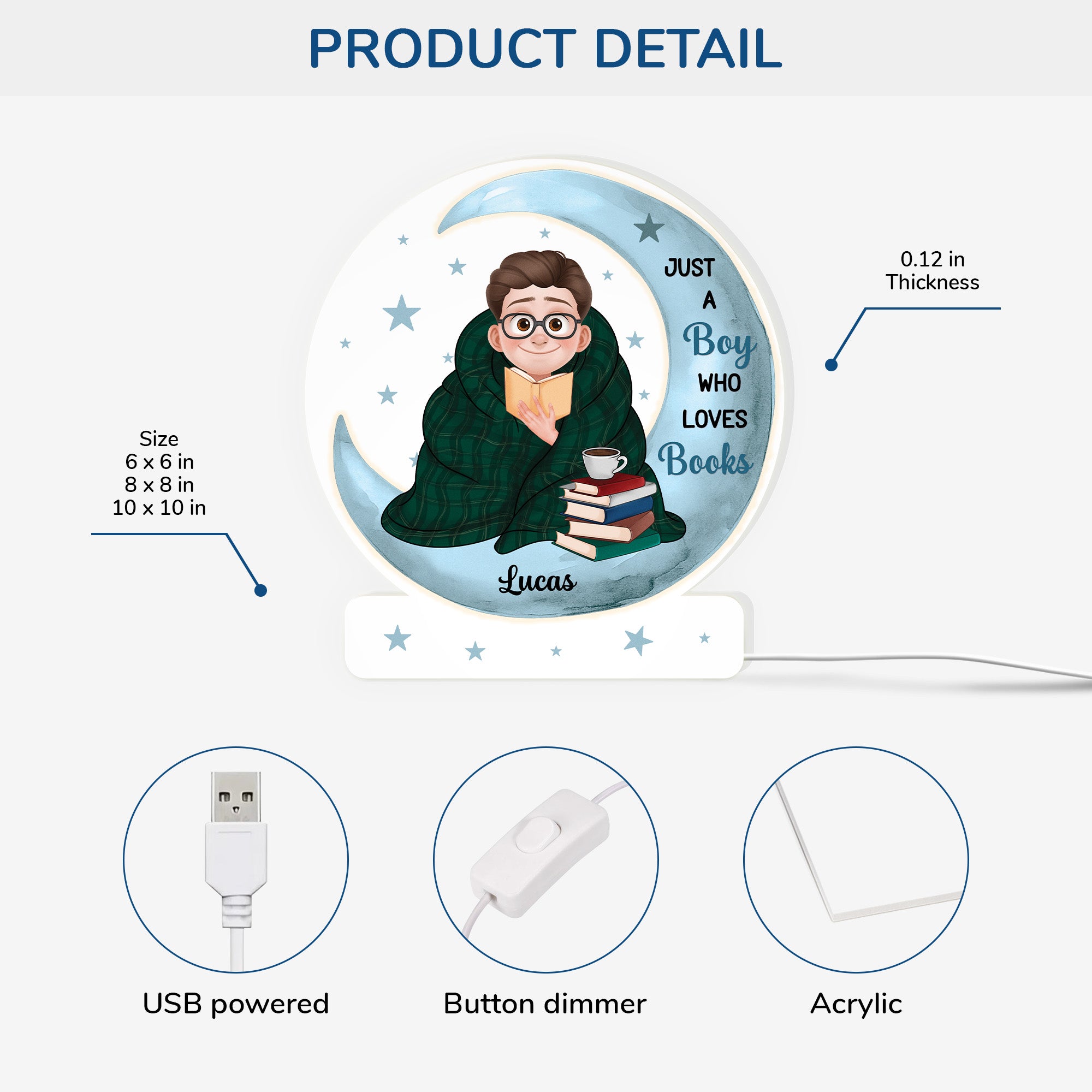 5229LUS3 personalized light box gifts for book lovers women 5229LKVTB