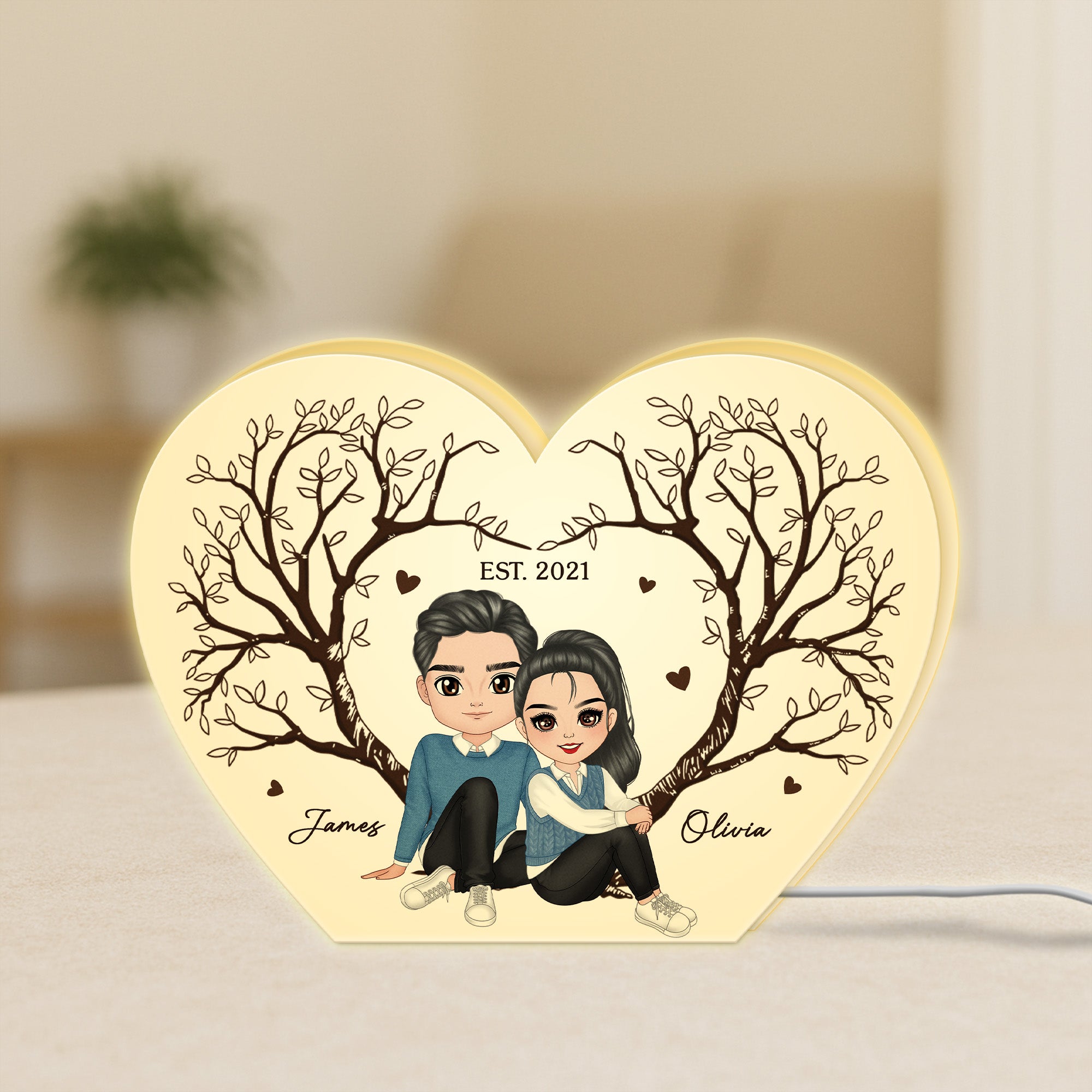 5233LUS1 personalized light box romantic gifts for couple 5233L8HTG
