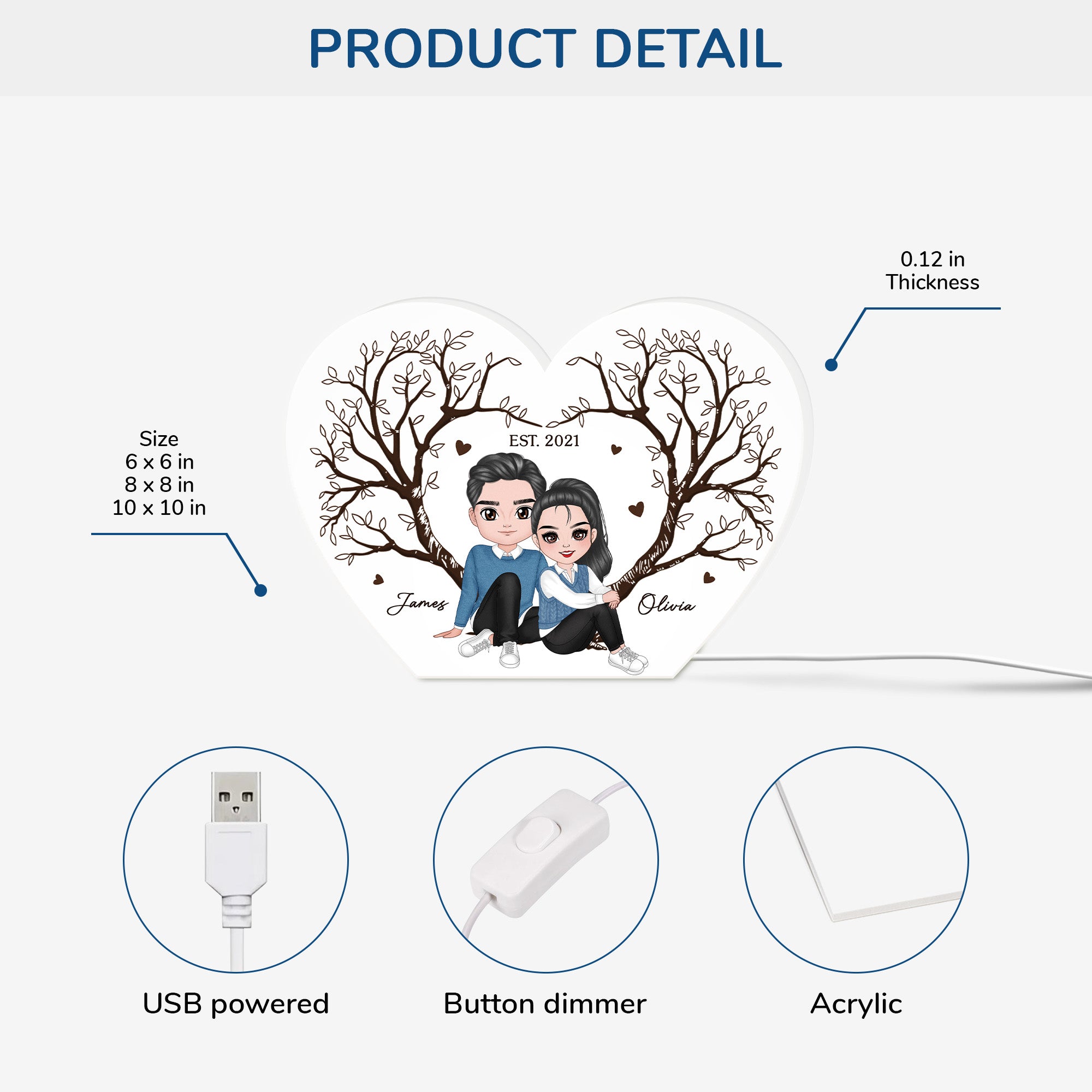 5233LUS3 personalized light box romantic gifts for couple 5233L8HTG