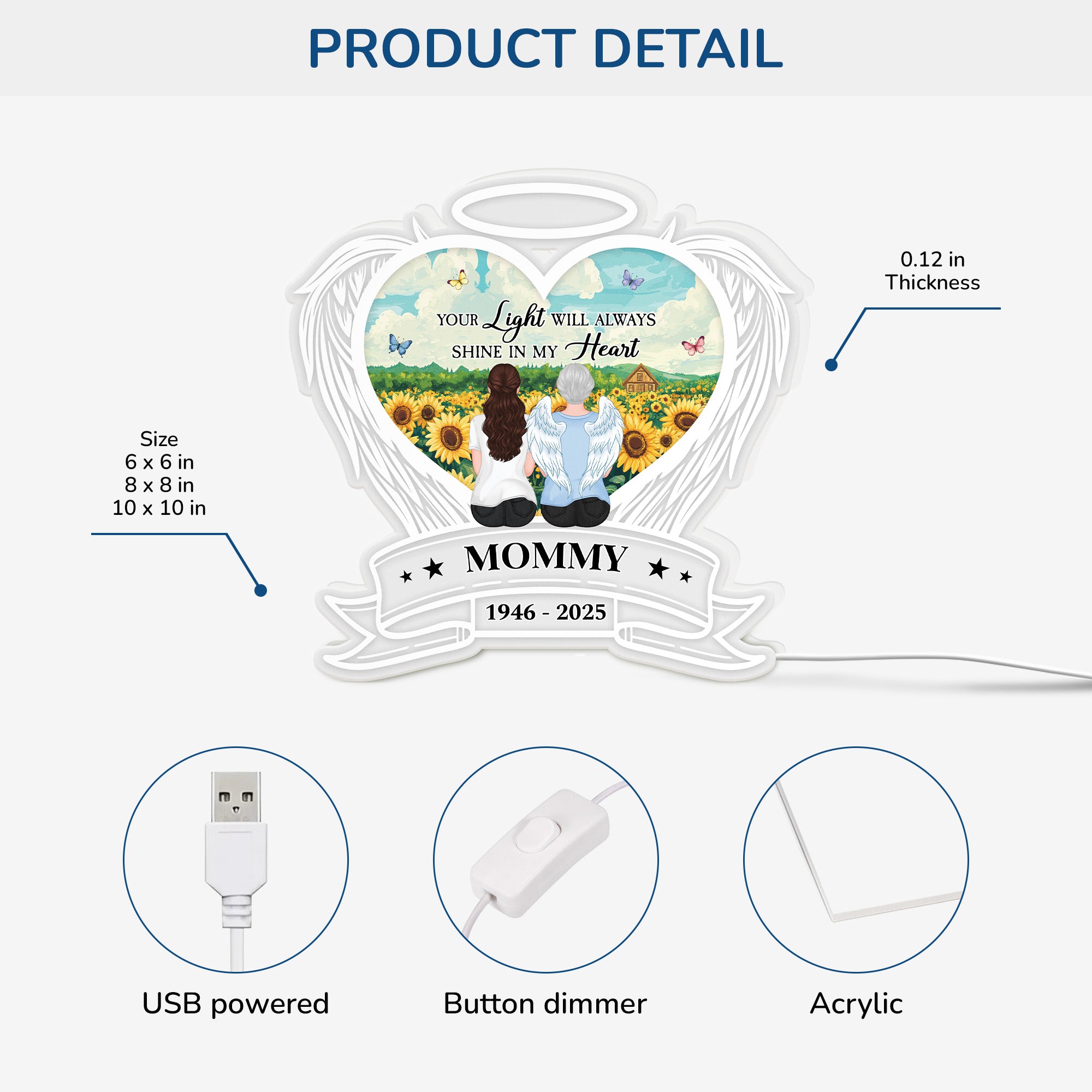 5240LUS3 custom memorial gifts_ your light will always shine_ light box 5240L6LTA