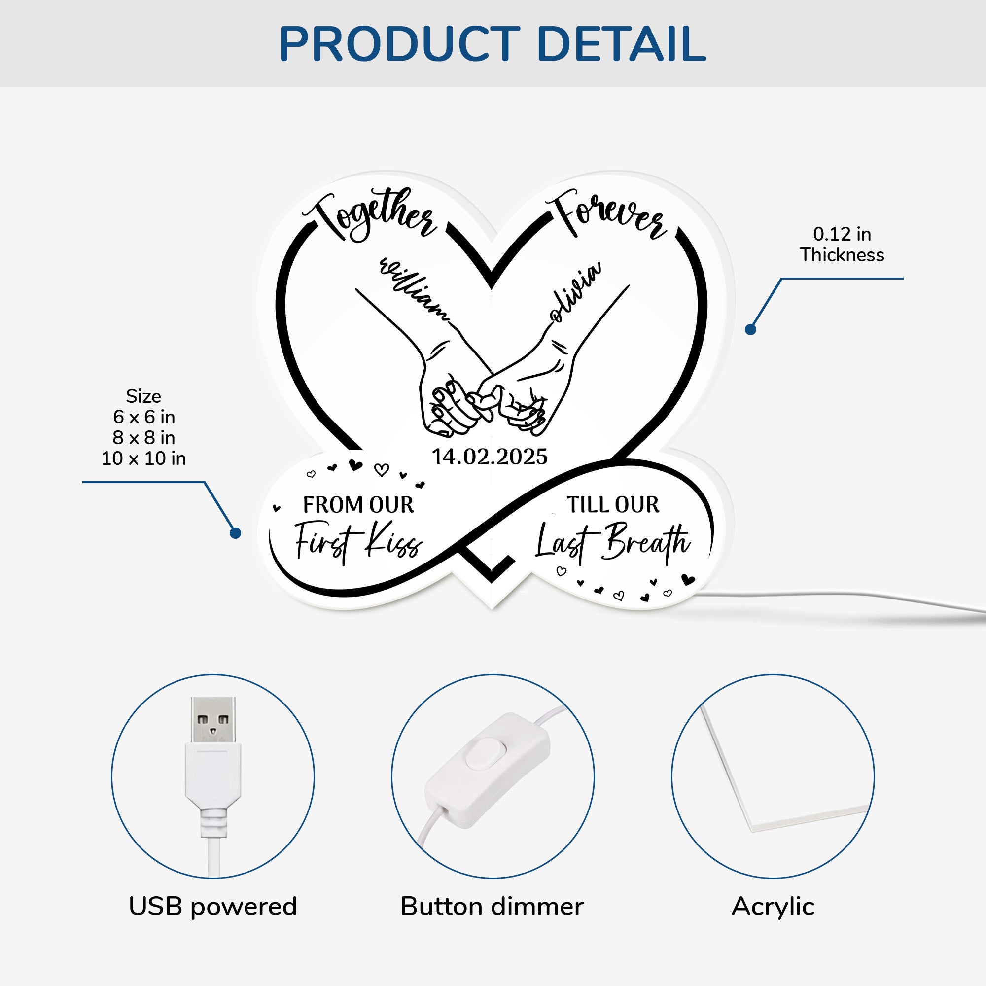5242LUS3 personalized gifts for couples together forever light box 5242L6TMA