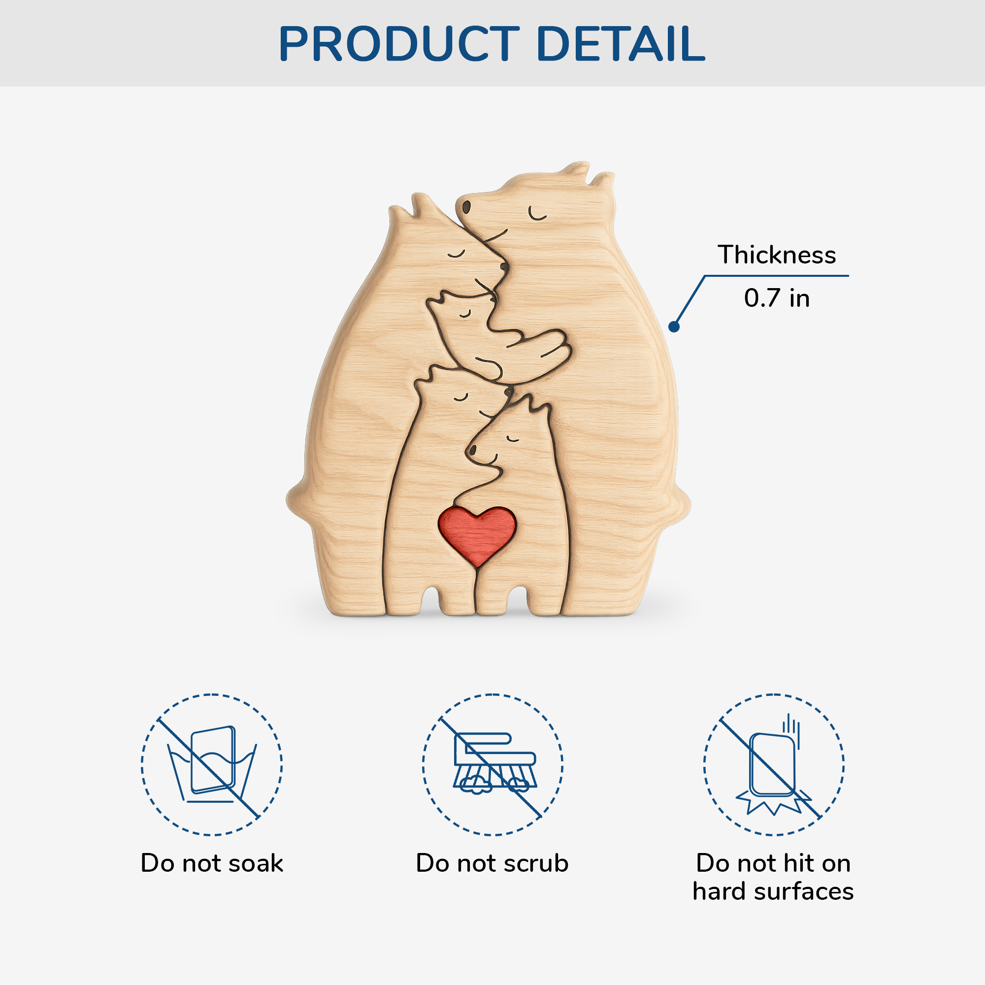 Personalized Family Gifts - Family Bear Wooden Puzzles - Personal Chic