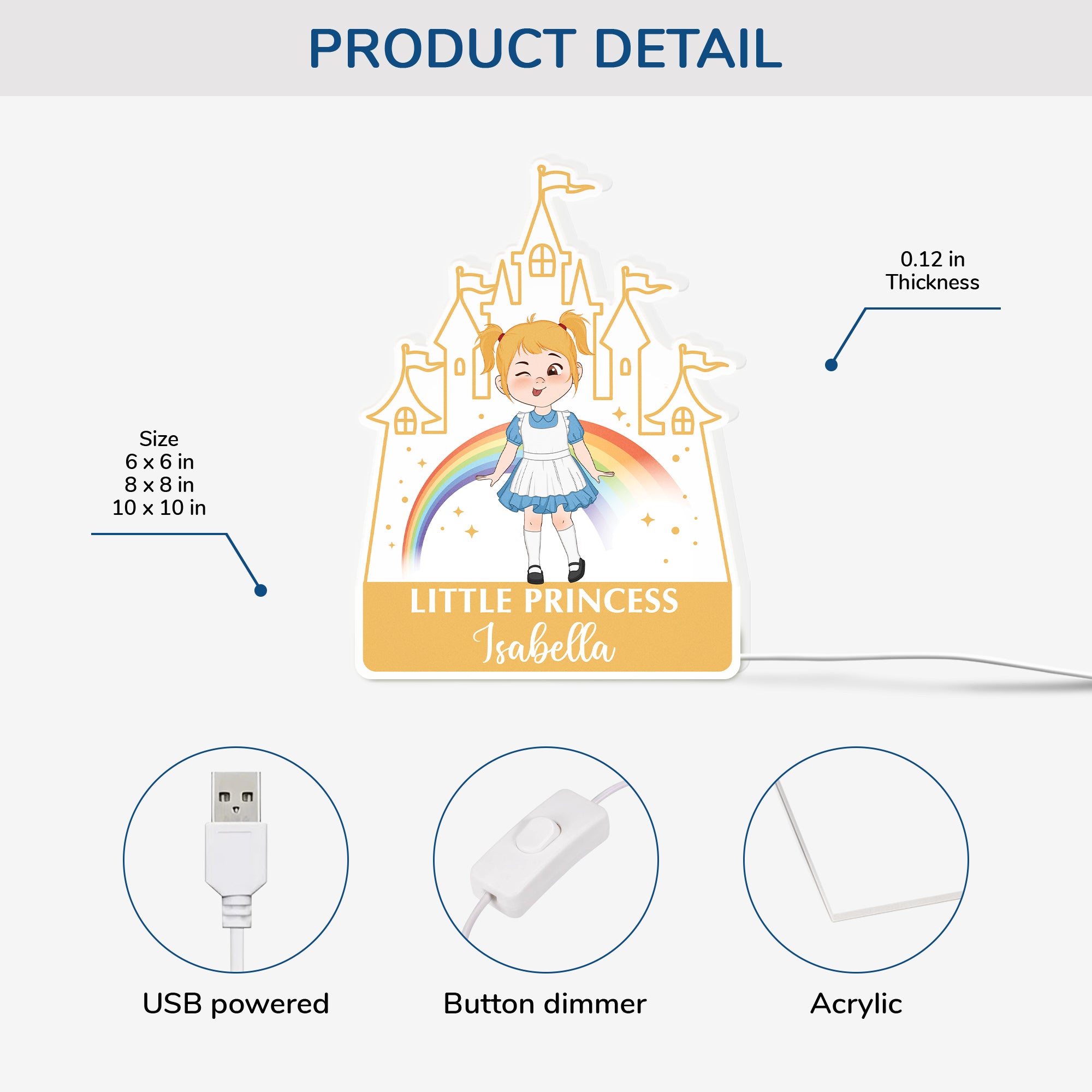 5248LUS3 personalized gifts for kids castle light boxes 5248LKGZK