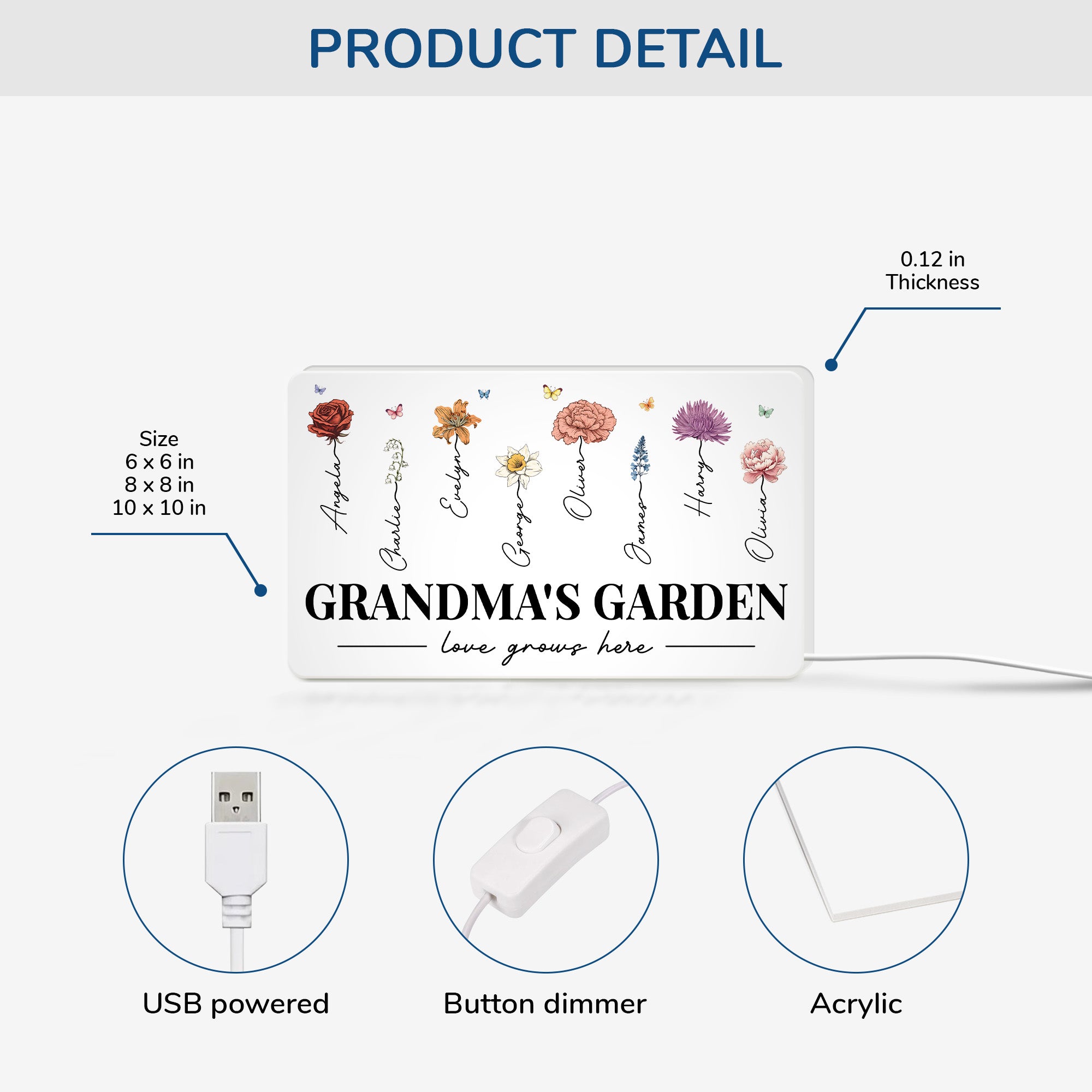 5249LUS3 personalized grandma gifts grandmas garden light box 5249L