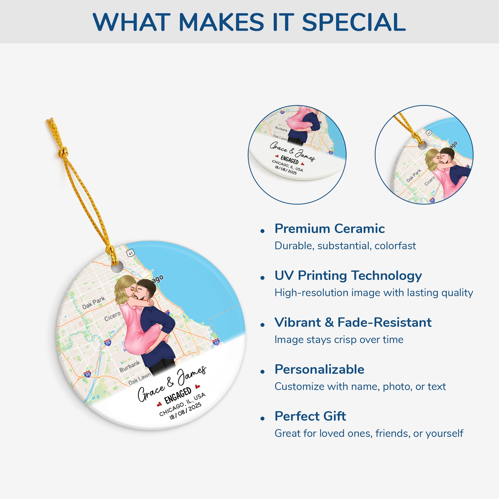 5254OUS4 personalized ceramic ornaments engagement gifts for couples 5254OKU7G