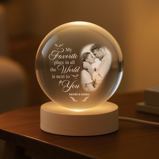 5261LUS2 photo crystal ball lamp custom memorial gifts for couples 5261lcfzg