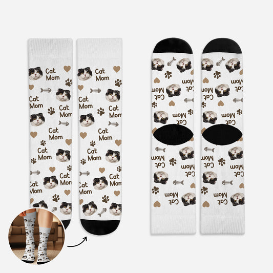 5300JUS1 personalized cat gifts for humans socks with cats face_ 5300JTQND