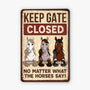 5308EUS1 personalized horse gifts metal keep gate closed sign_ 5308E3VMU