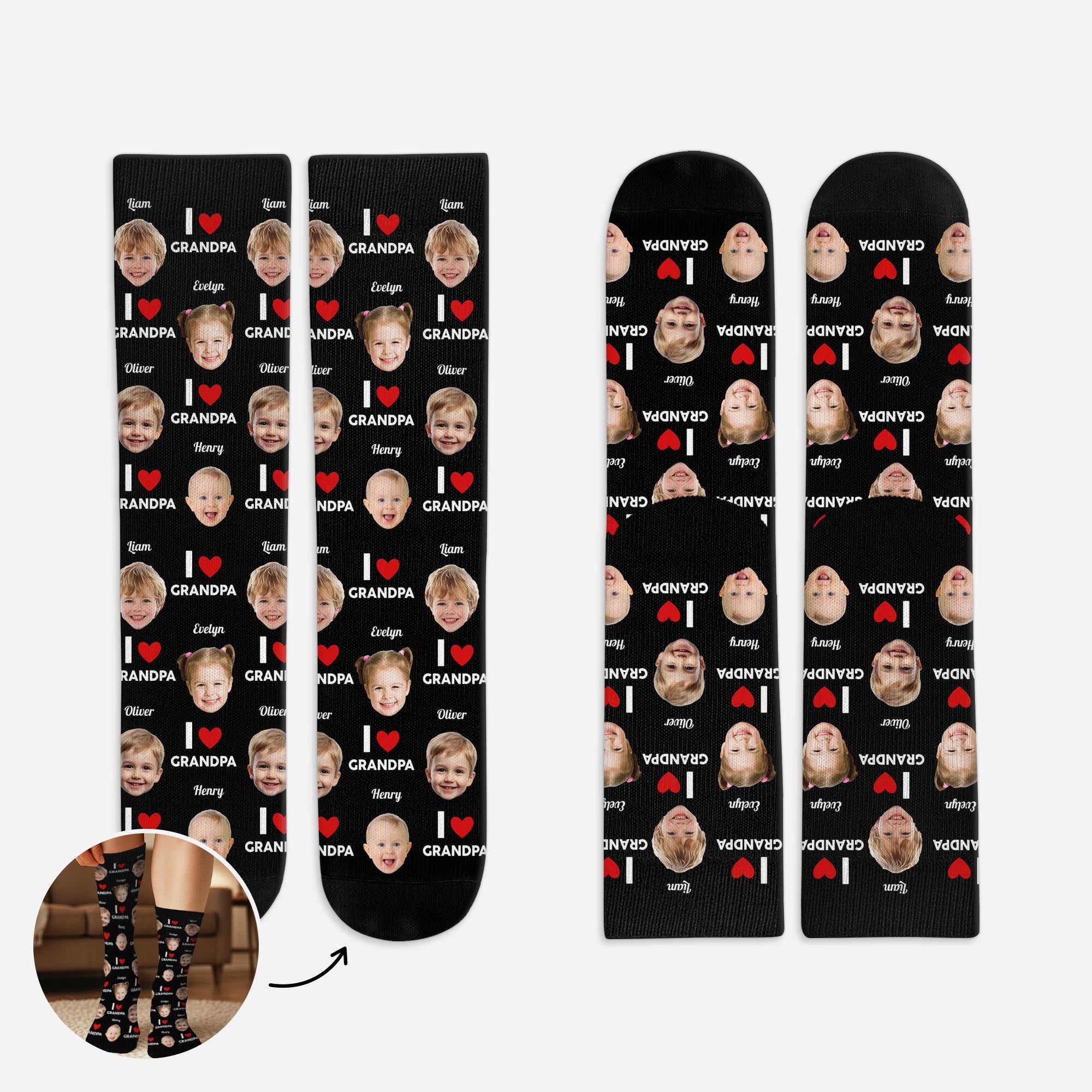 5315JUS1 personalized gifts for grandfather grandpa socks_ with faces 5315JTIAB