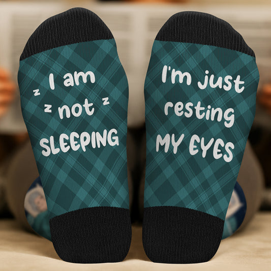 5320JUS2 custom socks im not sleeping im just resting my eyes socks 5320J3ZZB