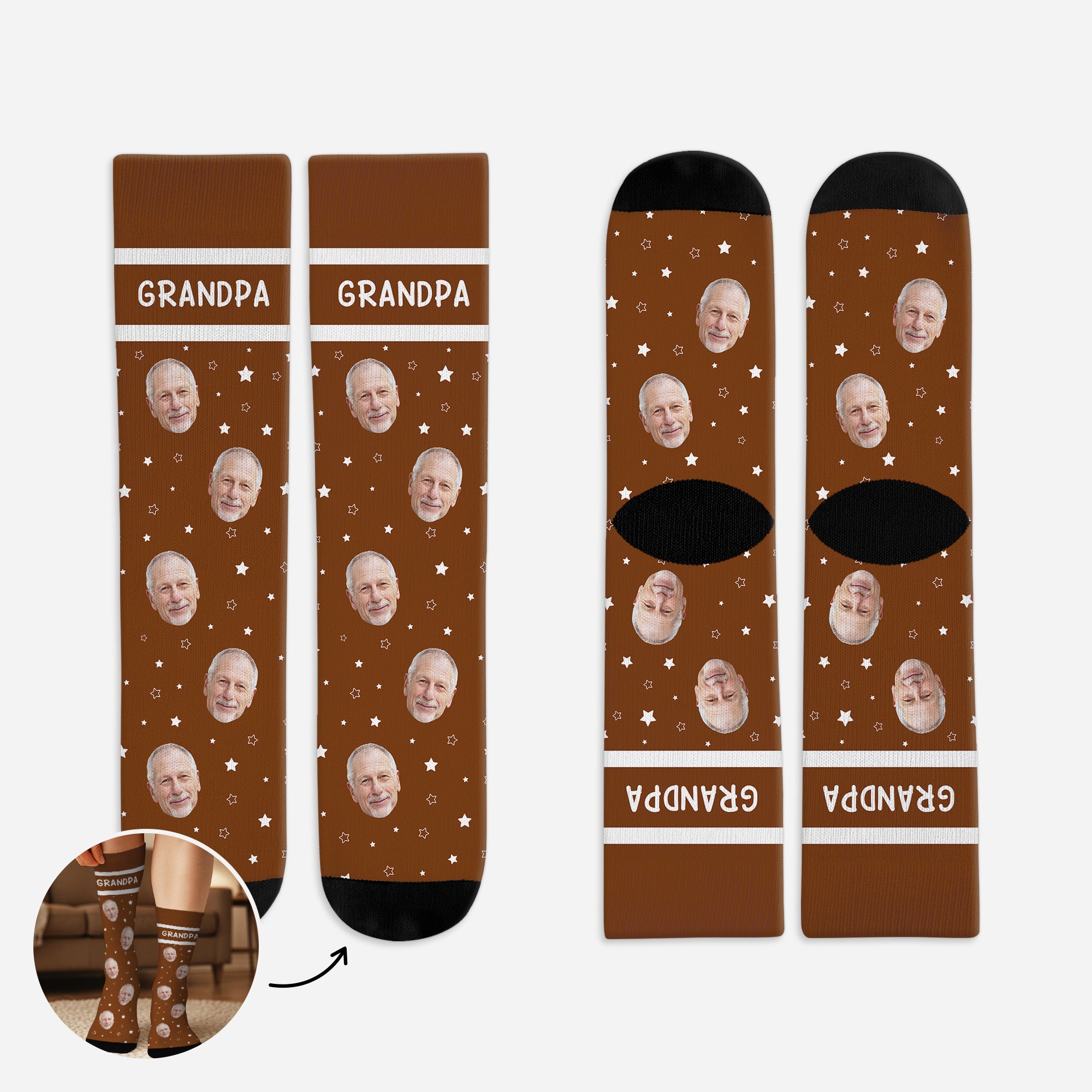 5330JUS1 personalized gifts for grandpa grandma cute grandpa grandma socks 5330J6TNB