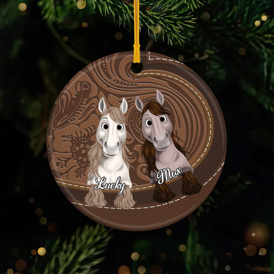 5336OUS1 personalized horse gifts ceramic horse christmas ornament_s 5336O3V3B