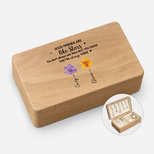 5342AUS1 personalized wooden jewelry box good friends are like stars gifts 5342ajcv0f