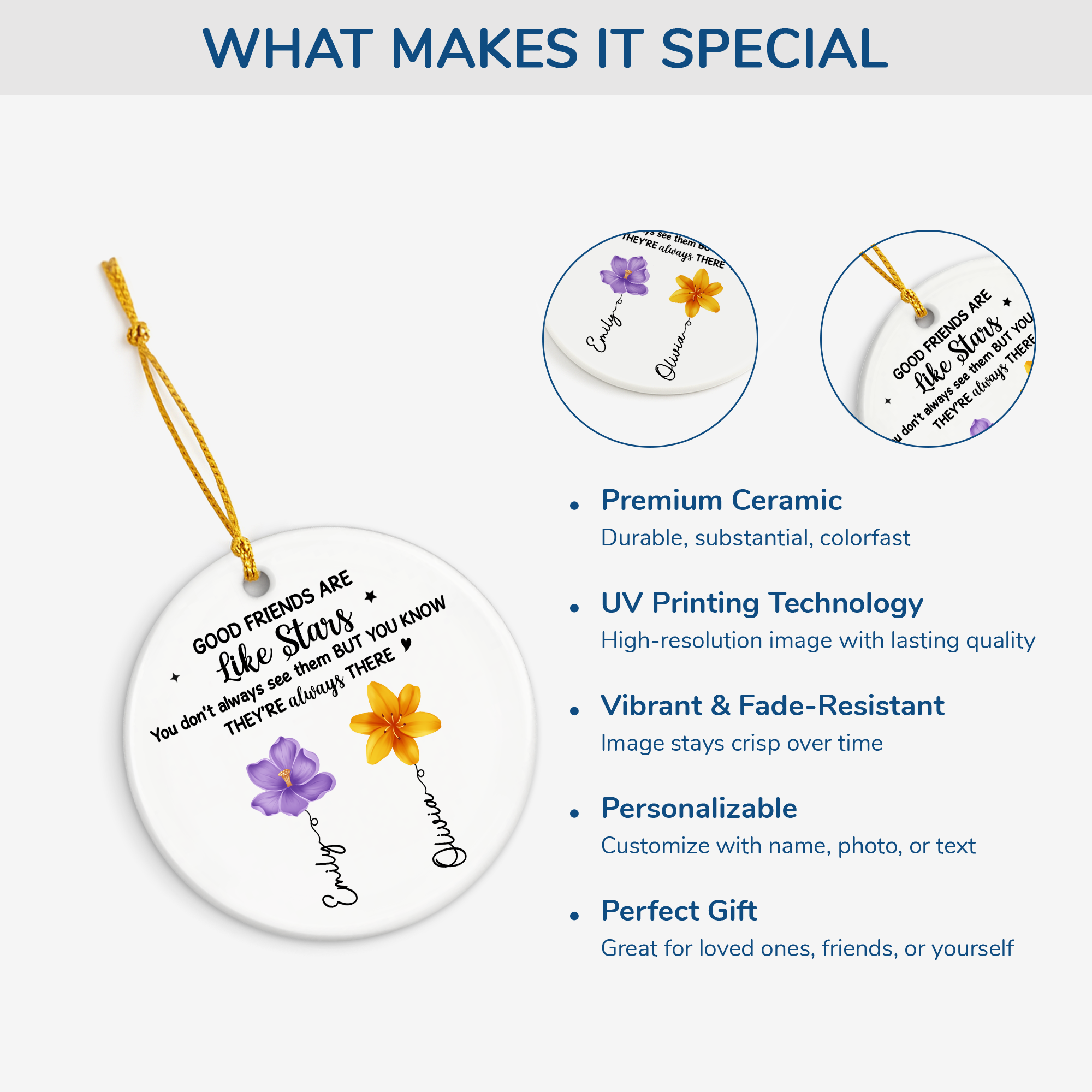 5342OUS4 custom ceramic ornament_s good friends are like stars gifts 5342OKV0F