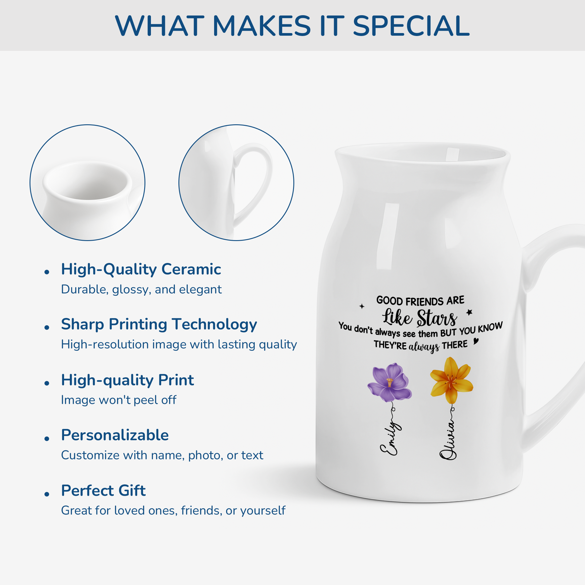 5342OUS4 personalized flower vase good friends are like stars gifts 5342OKV0F