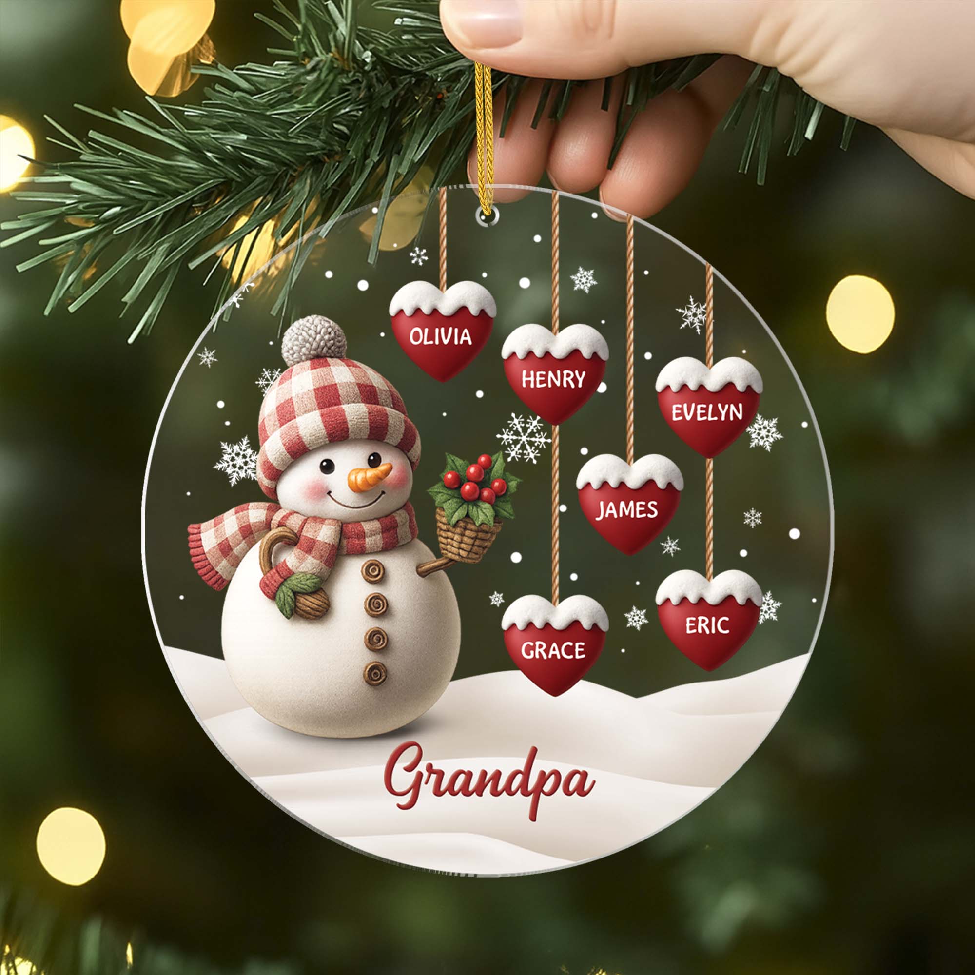 5349OUS2 personalized grandma gifts acrylic snowman christmas ornaments 5349O8LNA