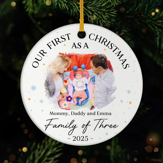5350OUS1 custom family gifts ceramic first family christmas ornament_ 5350OKU5I