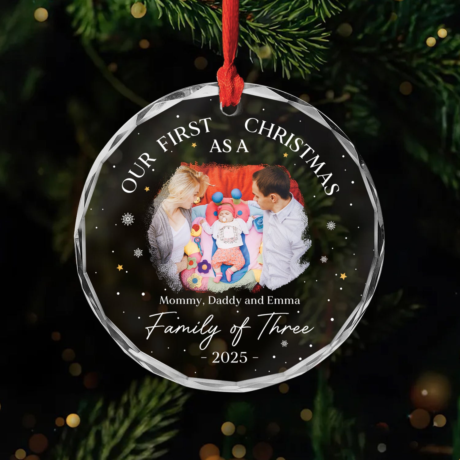 5350OUS1 custom glass ornaments our first christmas as a family of 3_ 5350OKUZI