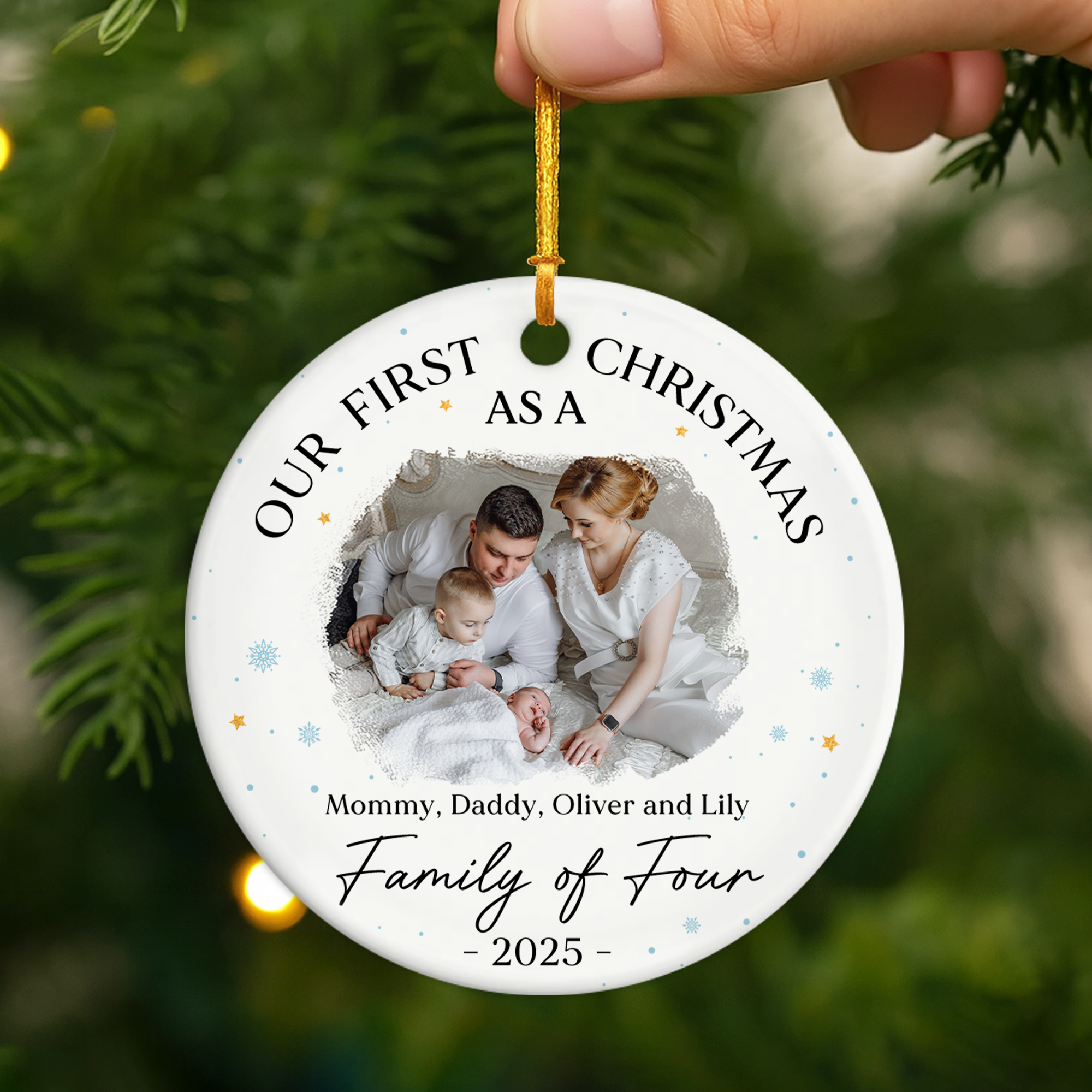 5350OUS2 custom family gifts ceramic first family christmas ornament_ 5350OKU5I