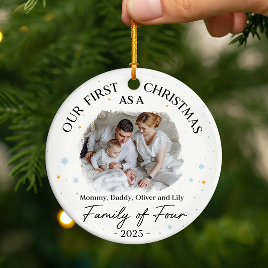 5350OUS2 custom family gifts ceramic first family christmas ornament_ 5350OKU5I