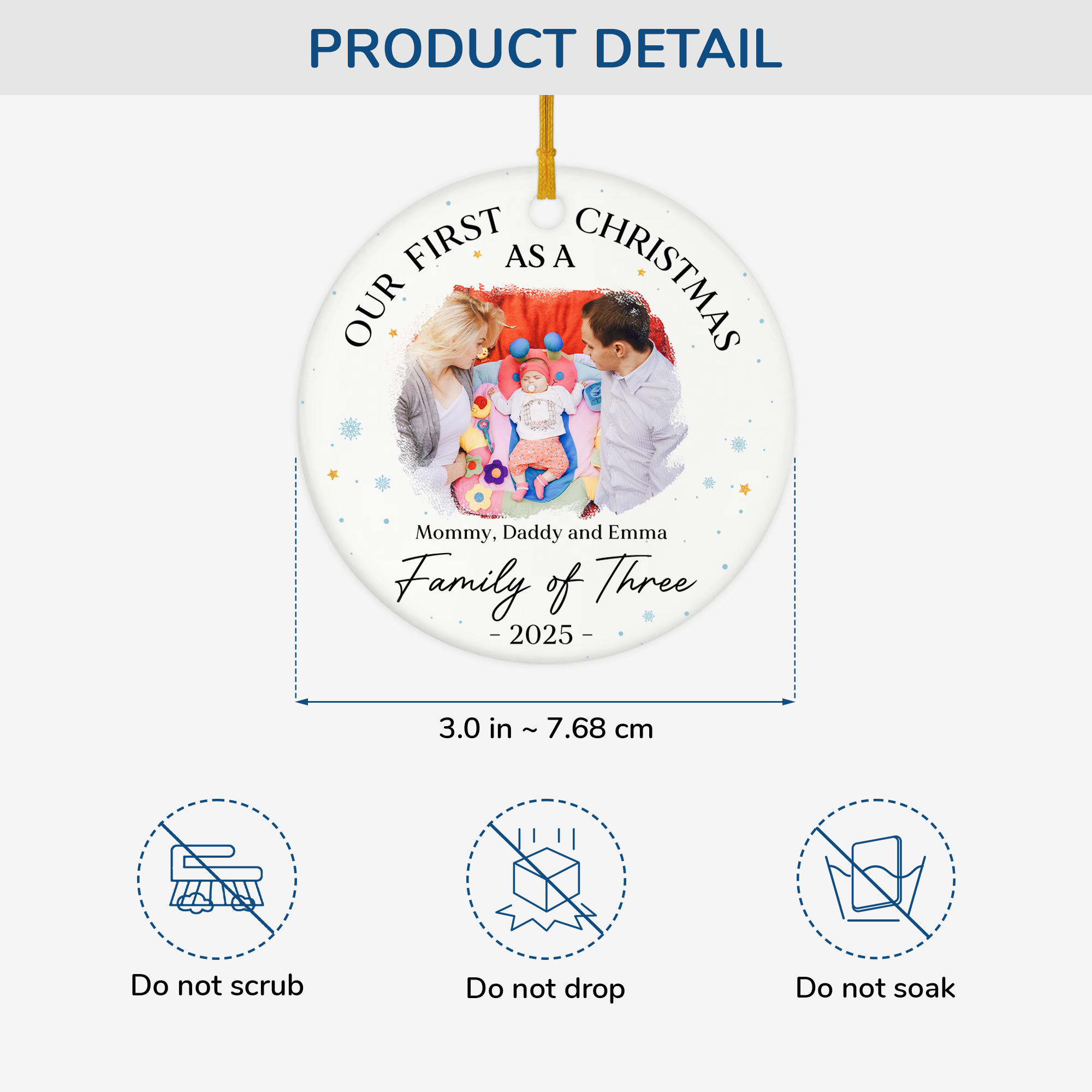 5350OUS3 custom family gifts ceramic first family christmas ornament_ 5350OKU5I