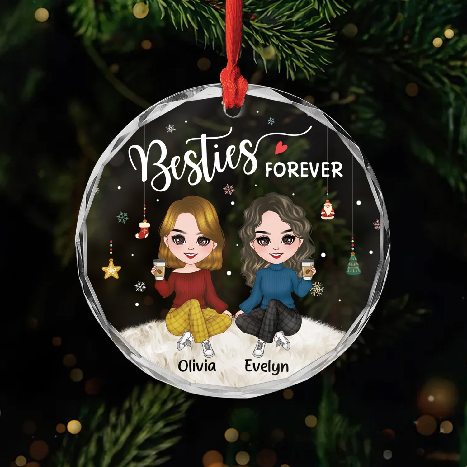 5352OUS1 custom xmas gifts for friends besties forever glass ornament 5352O8VNF