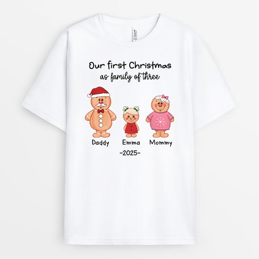 5354AUS1 matching family christmas shirts_ first christmas as a family of 3 5354ATTZI