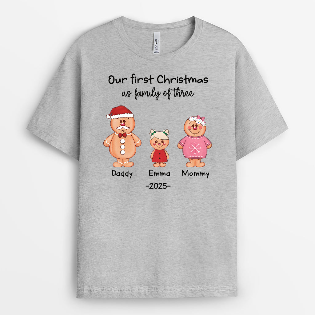 5354AUS2 matching family christmas shirts_ first christmas as a family of 3 5354ATTZI