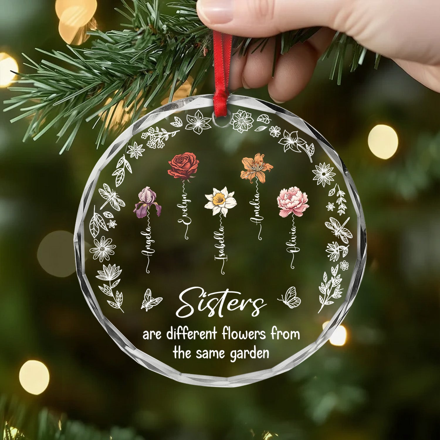 5356OUS2 personalized gifts for friend sister_ glass christmas ornaments 5356OTQME