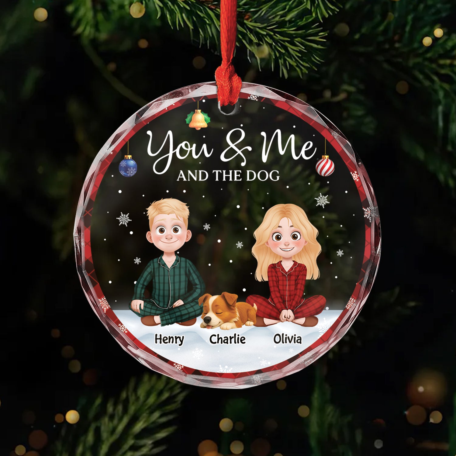 5360OUS1 personalized christmas gifts for couples dog glass ornaments_ 5360OKYZC