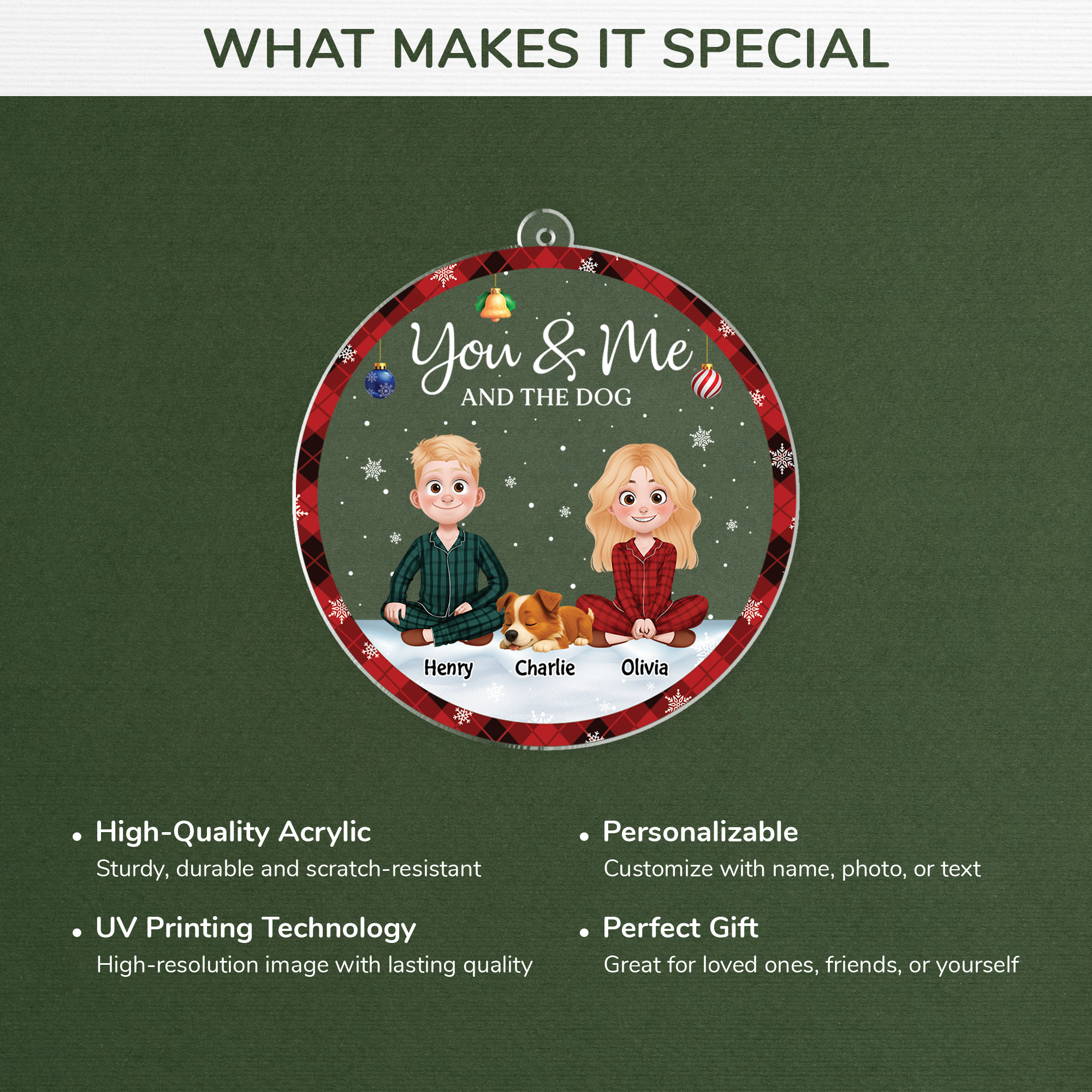 5360OUS4 personalized christmas gifts for couples acrylic dog ornaments 5360OKZ0C