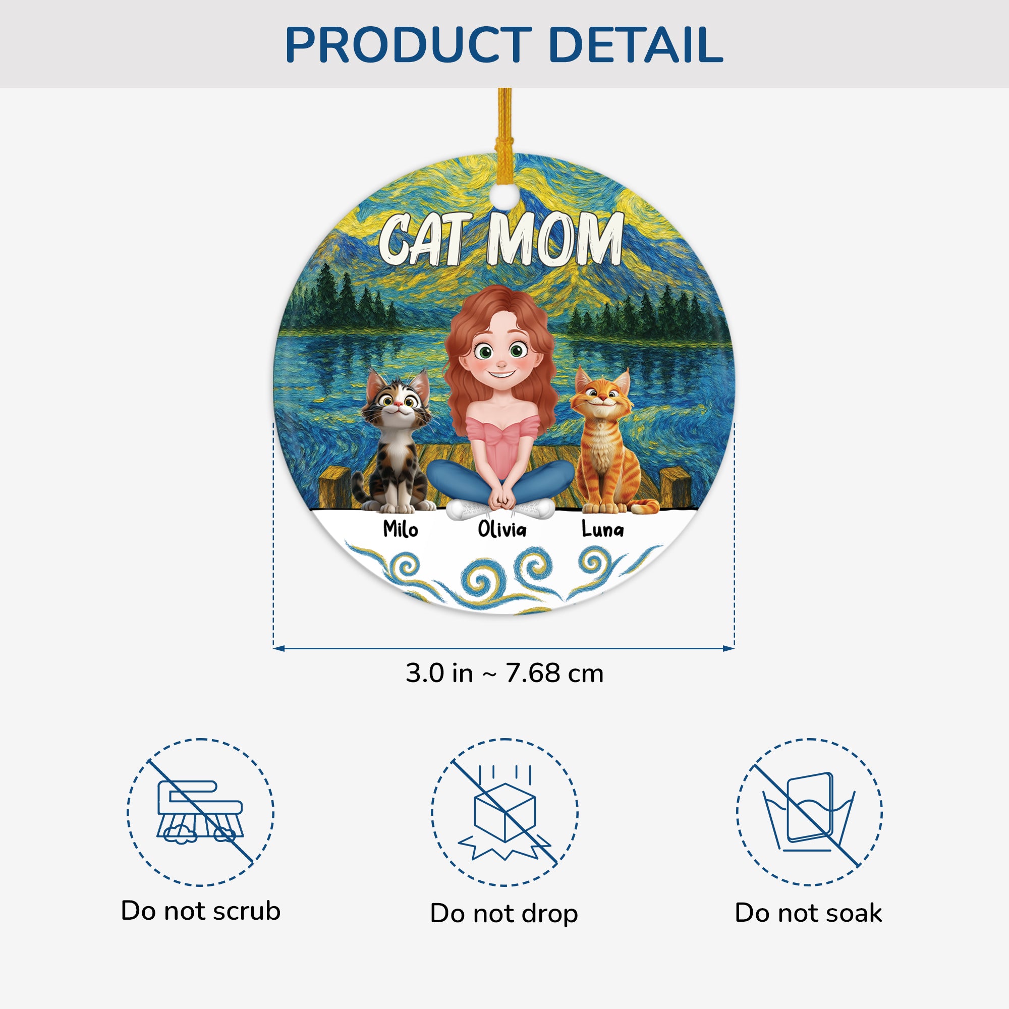 5361OUS3 personalized cat gifts for humans ceramic christmas ornaments 5361O3UND