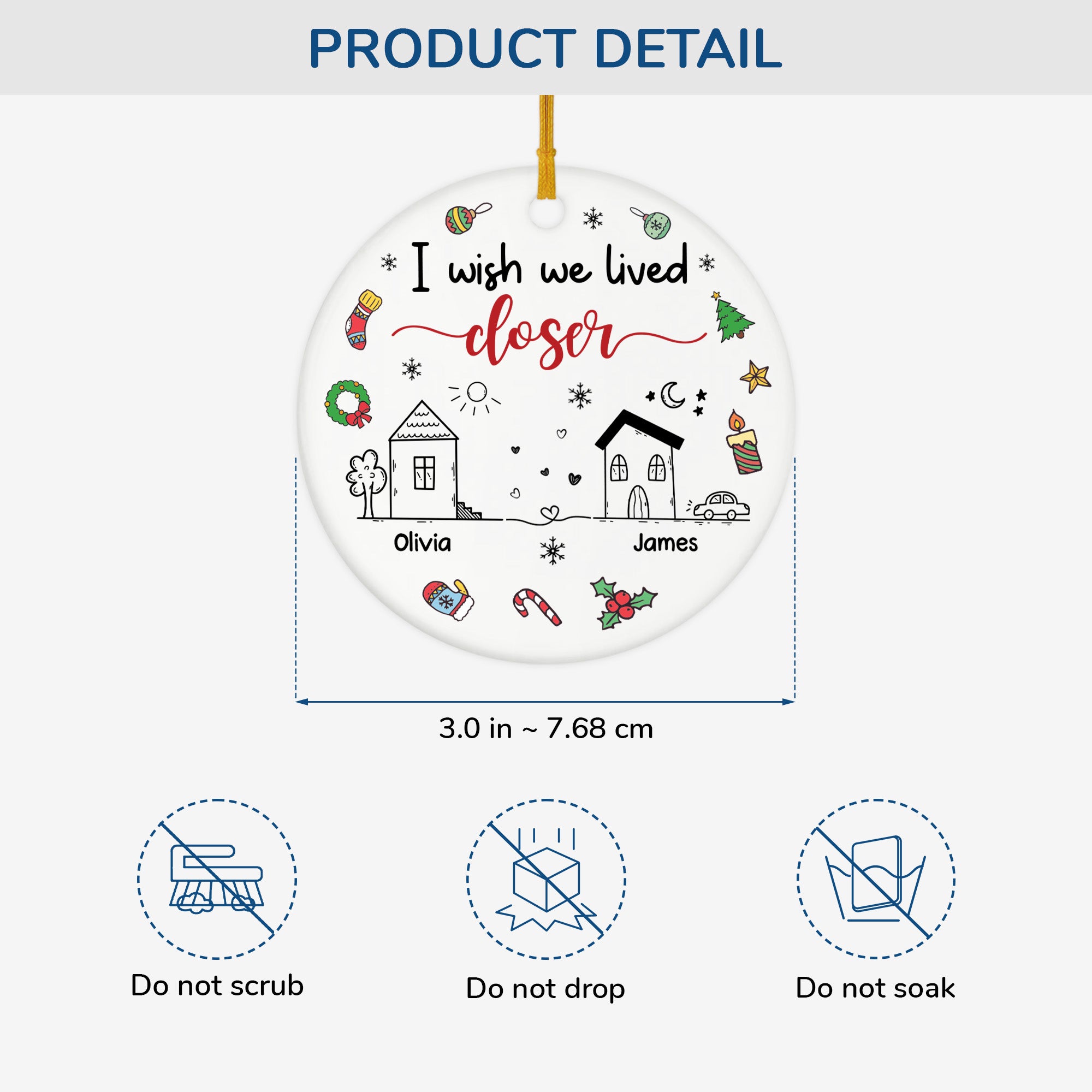 5373OUS3 personalized ceramic ornaments christmas gifts for friends 5373OTMTF