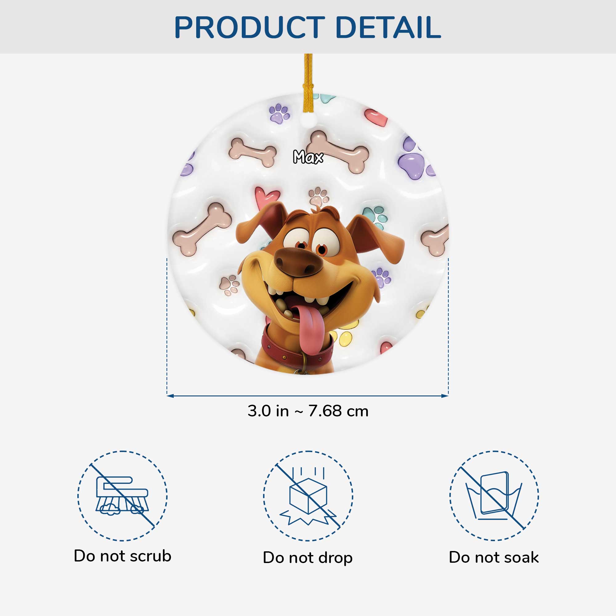 5382OUS3 custom gifts for dog lovers ceramic christmas ornaments 5382O3KAC