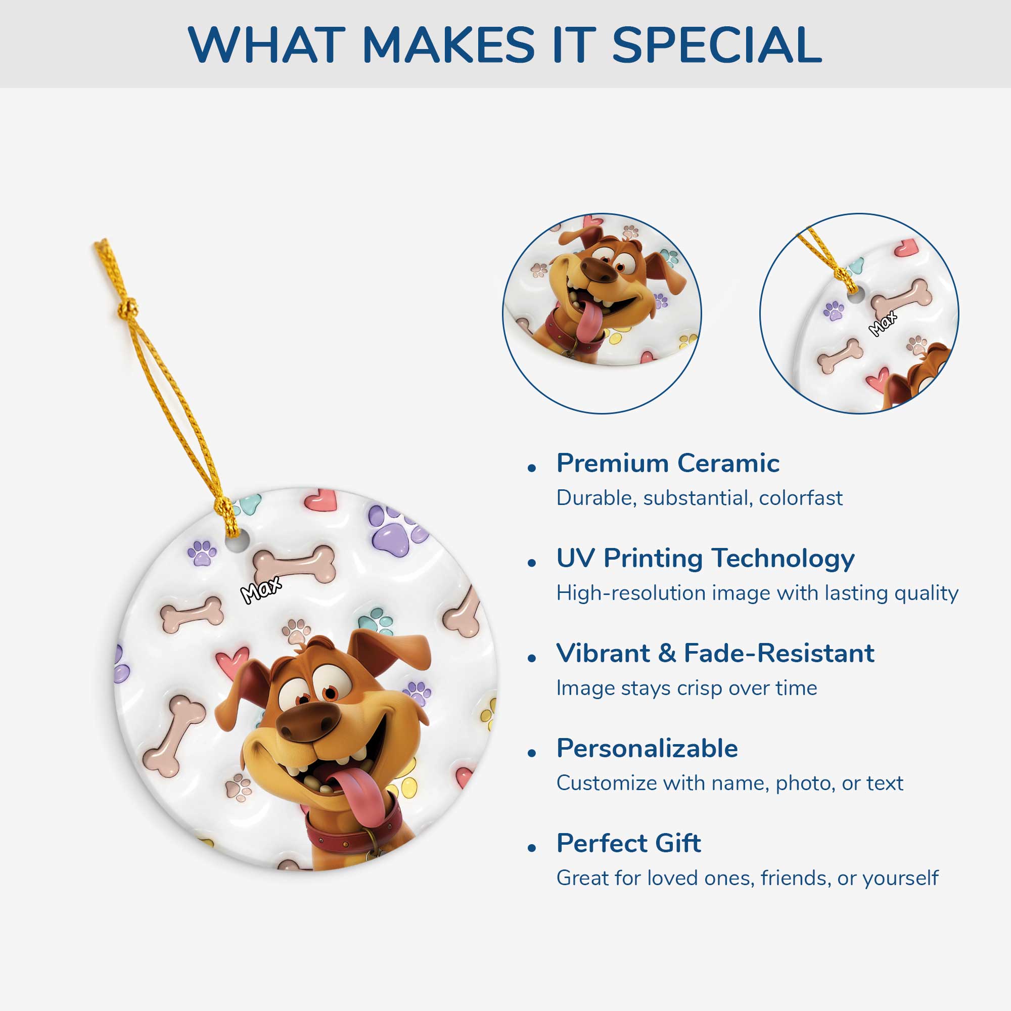 5382OUS4 custom gifts for dog lovers ceramic christmas ornaments 5382O3KAC