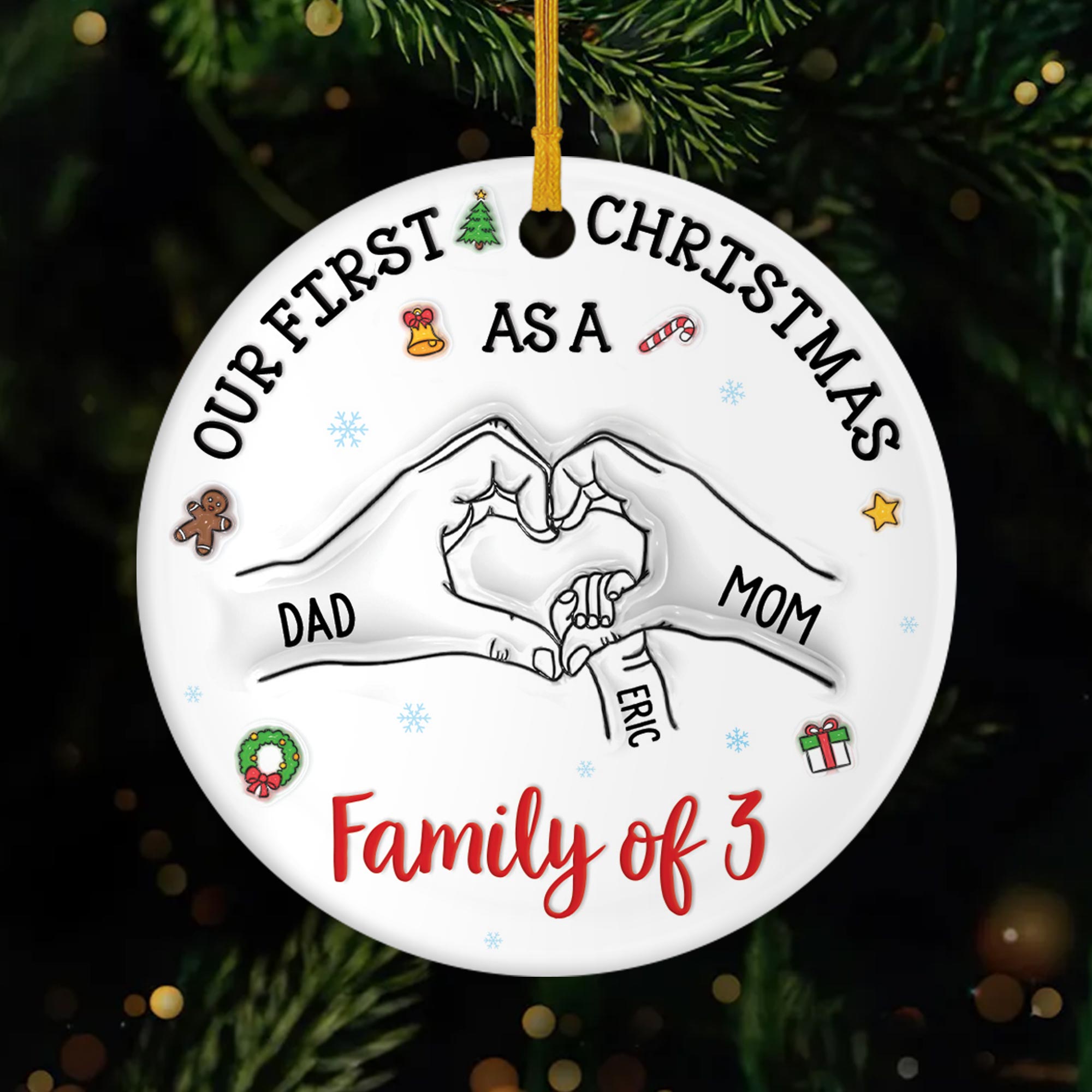 5383OUS1 3d printing effect custom ceramic ornament_s gifts for family 5383O