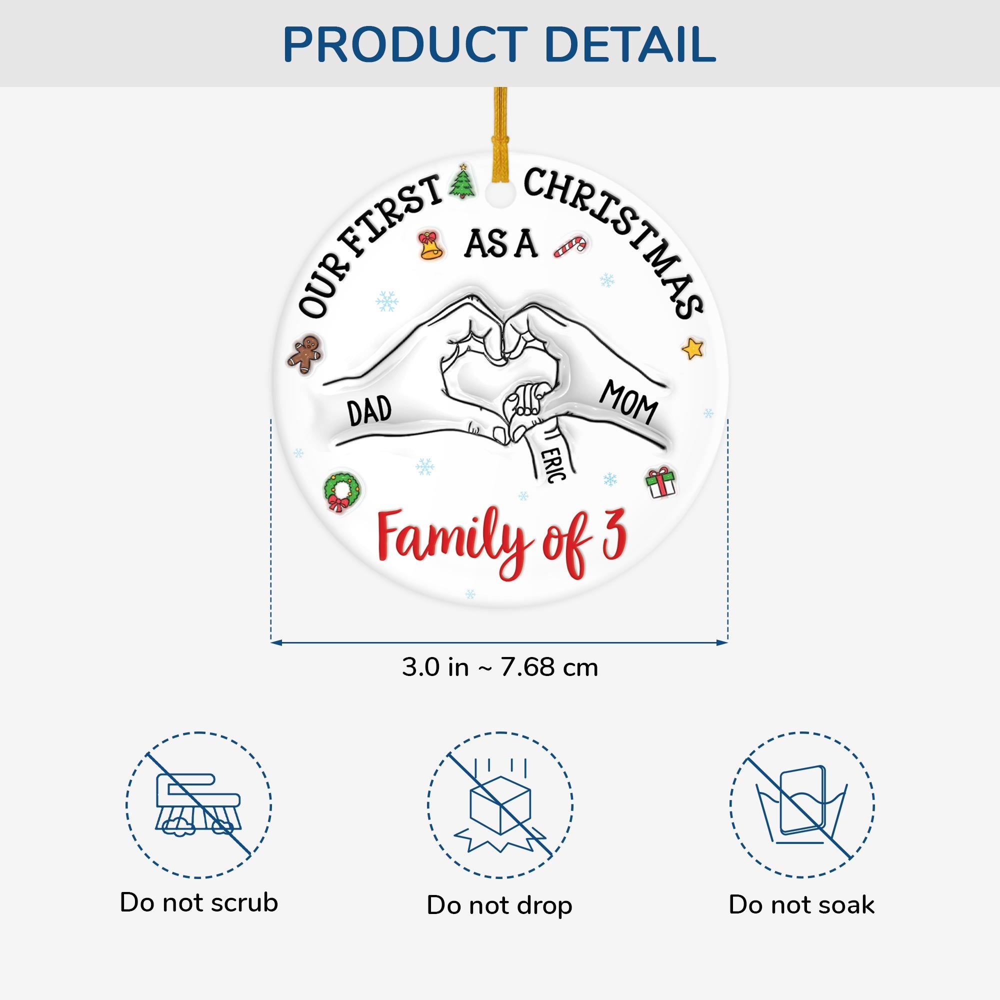 5383OUS3 3d printing effect custom ceramic ornament_s gifts for family 5383O