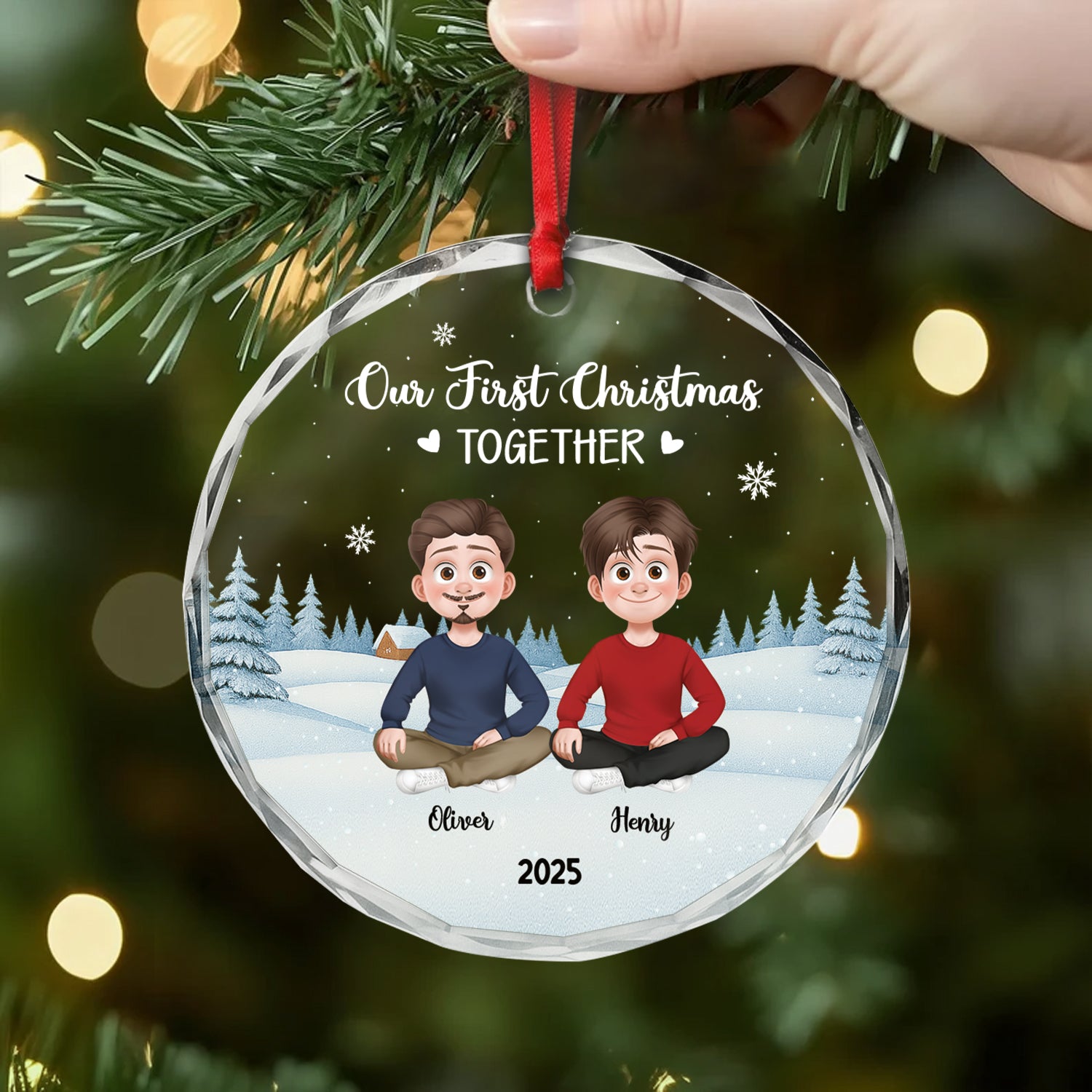 5398OUS2 custom couples gifts_ our first christmas together ornament 5398O3ZCG Copy