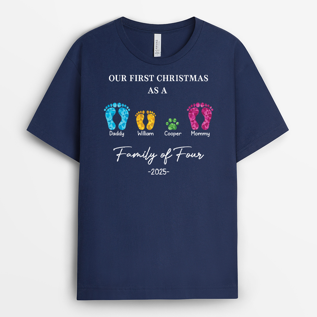 5401AUS2 matching family shirts_ our first christmas as a family of 4 5401A3ZQI