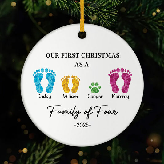 5401OUS1 ceramic first christmas as a family of 4 ornament_ custom family gifts 5401O3ZQI