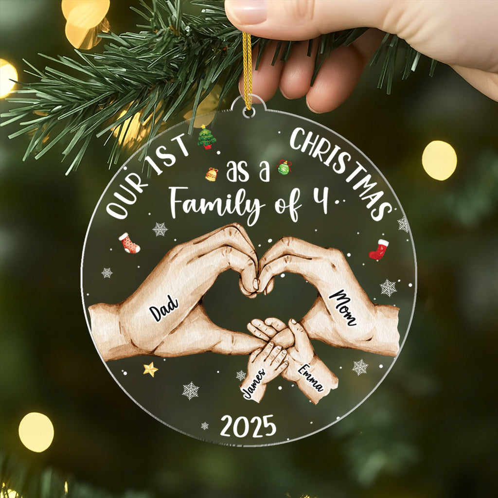 5403OUS2 acrylic first christmas as a family of 3 ornament custom family gifts 5403O